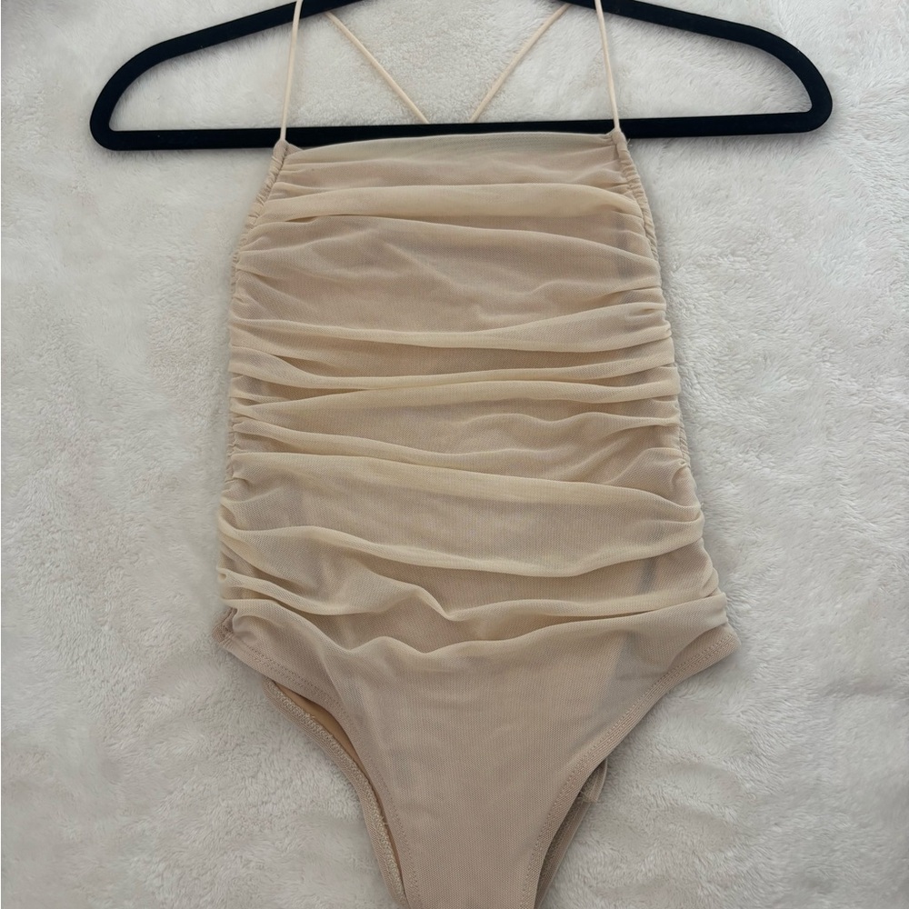 Elegant Cream One Piece Bodysuit